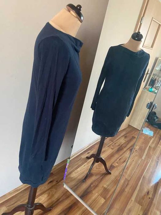Tatuum granat sukienka dres s m 38 36 tunika material zima basic
