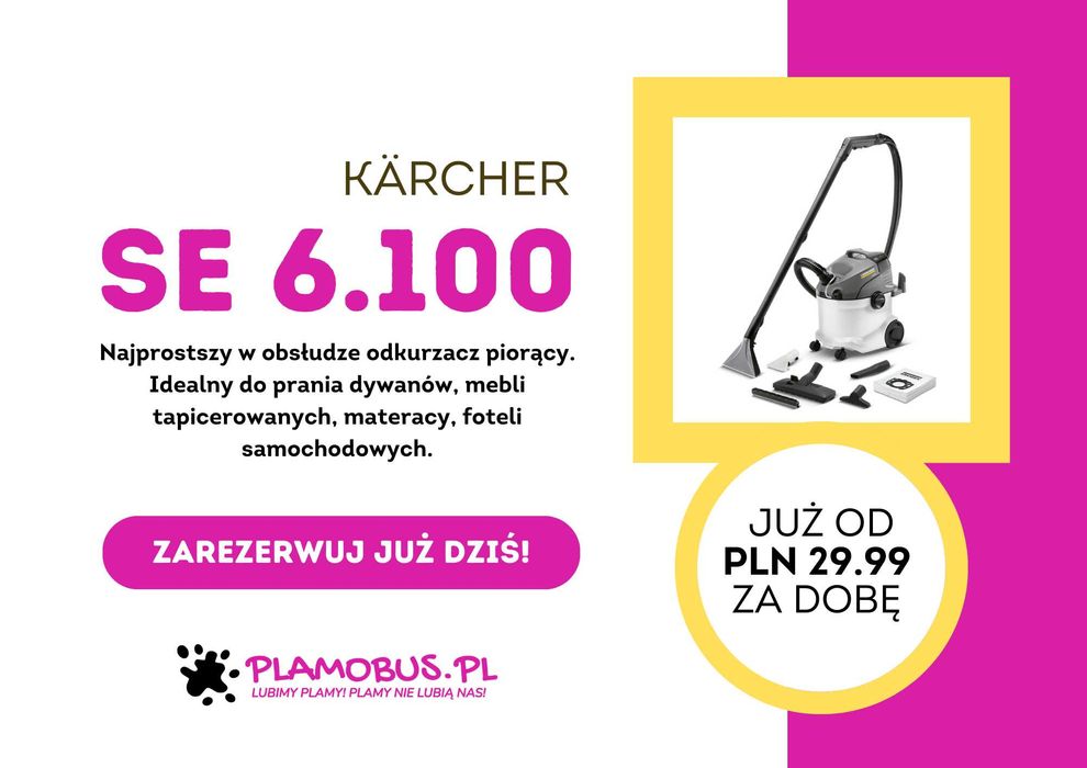 Odkurzacz piorący KARCHER Puzzi 10/1 Wypożyczalnia Pranie tapicerki