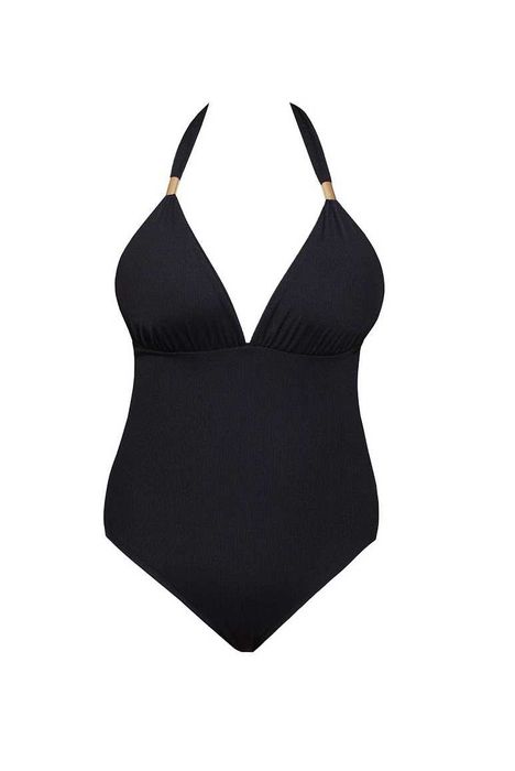 Strój kąpielowy Samanta Venus r. L prążki, zbierający, wiązany na szyi