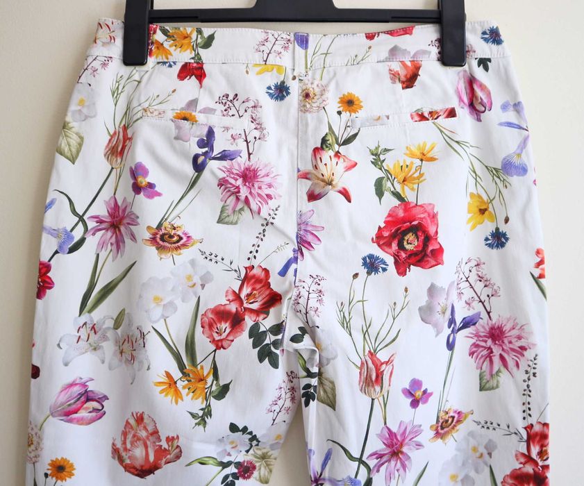 GERRY WEBER | piękne spodnie w kwiaty 7/8 42