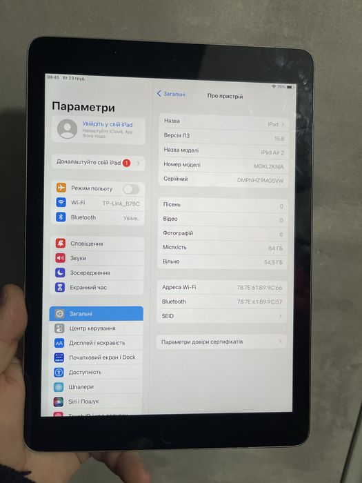 Ipad Air 2 64 gb Wifi