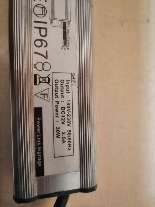Zasilacz led12V.. 2,5A. 30W