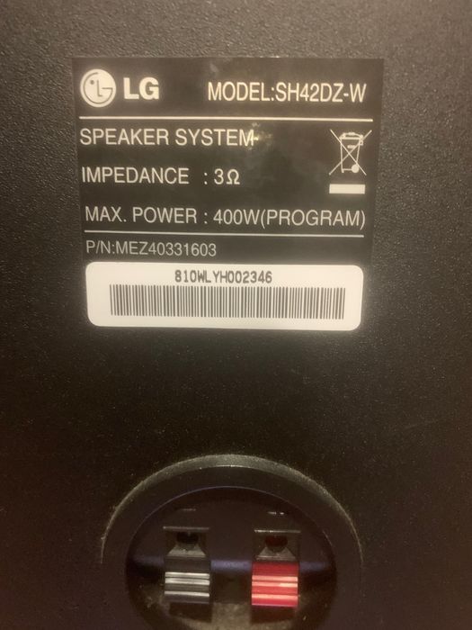 Soundbar com colunas da lg