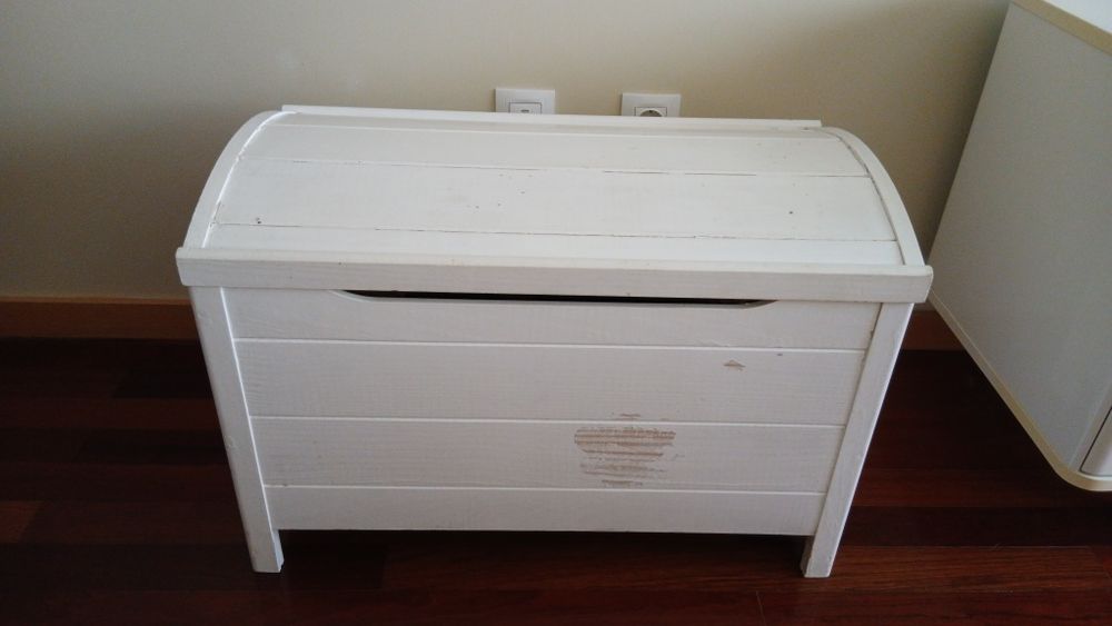 Bau de madeira Branco
