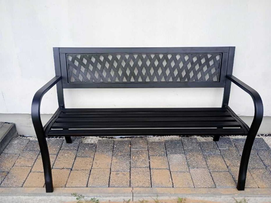 Nowa Ławka Kempingowa Turystyczna Na Cmentarz Ogrodowa Parkowa Z Oparciem Metalowa Na Taras Balkon Ogród Solidna