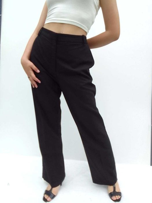 Asos jak nowe czarne spodnie szerokie nogawki wysoki stan 14 XL