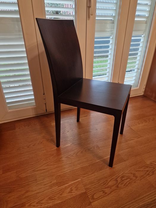 6 cadeiras de mesa de jantar - madeira maciça cor wengue