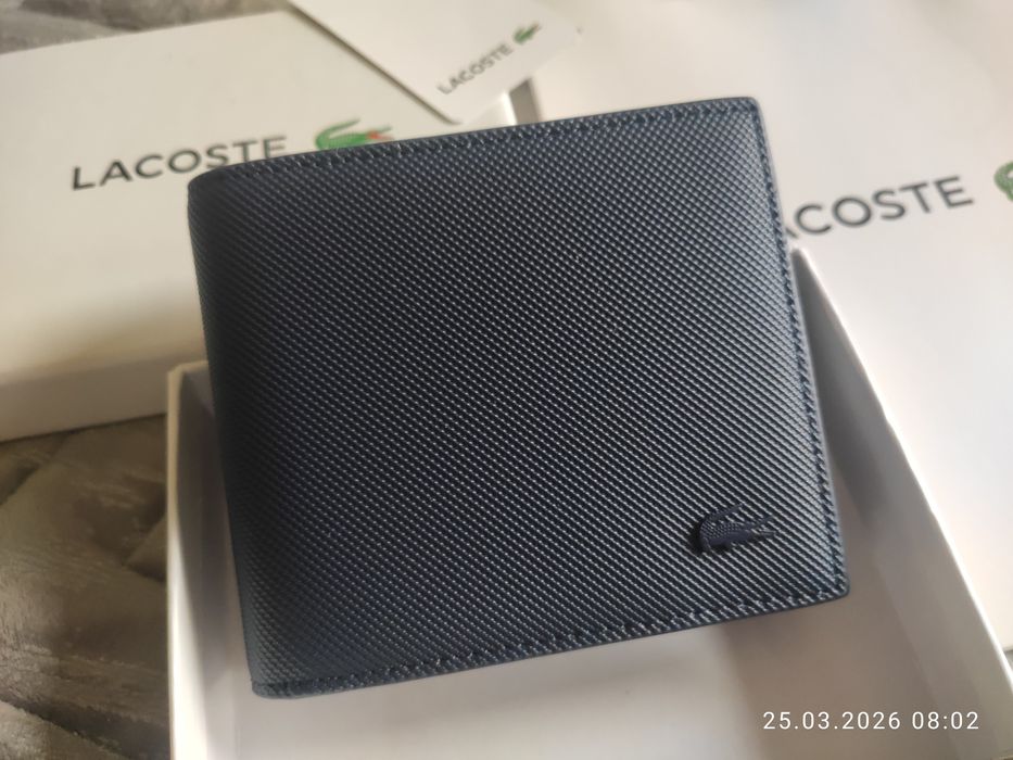 Wyjątkowy model portfela Lacoste 3D blue- Nowy
