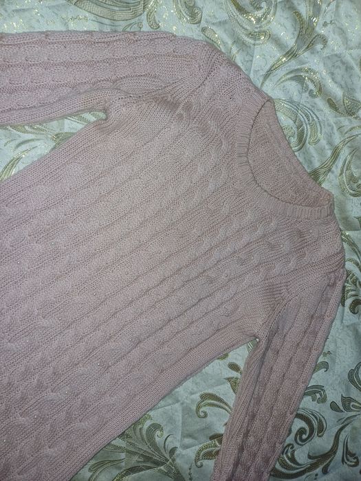 Теплое вязаное платье 46р