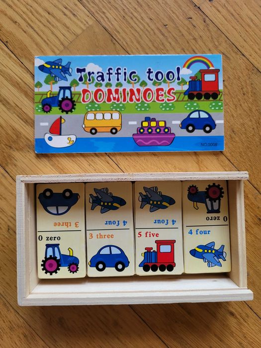 Domino drewniane z pojazdami Traffic tool