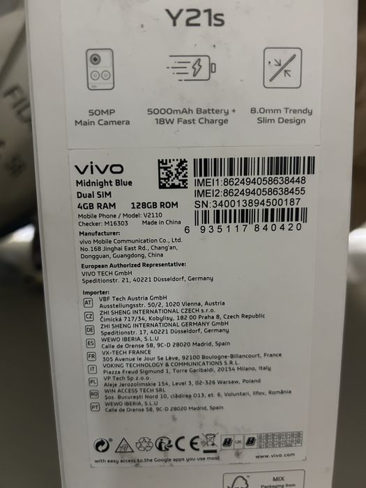 Vivo Y21S. 128GB