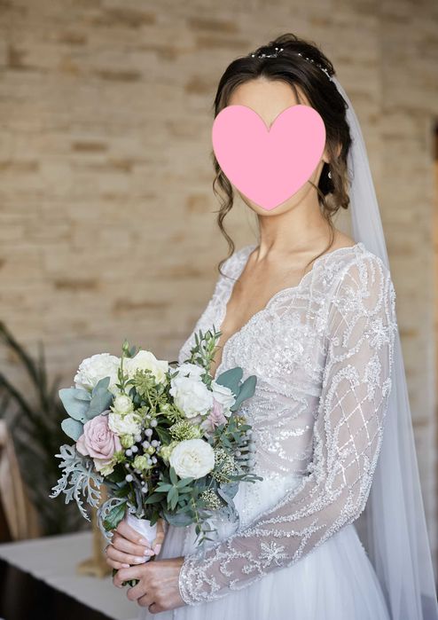Suknia ślubna Patrycja Pardyka r. 34/ XS + welon