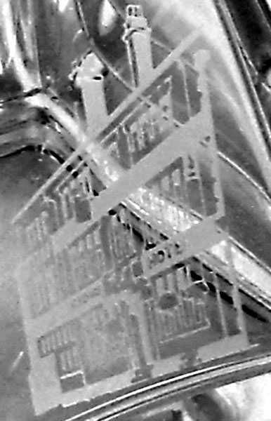 Art Deco WAZONIK FLAKON Szklany Grawerunek Rysunek Butelka ze Szkła