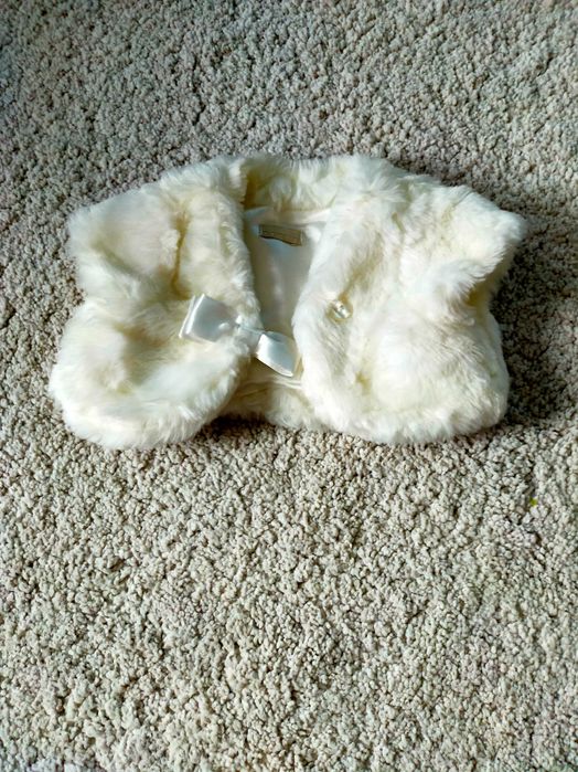 Bolerko - futerko Bhs* 6/9 m-cy chrzest* roczek *uroczystość.