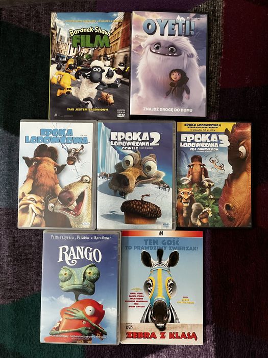 Bajki DVD 7plyt - Epoka Lodowcowa 1,2,3 i inne