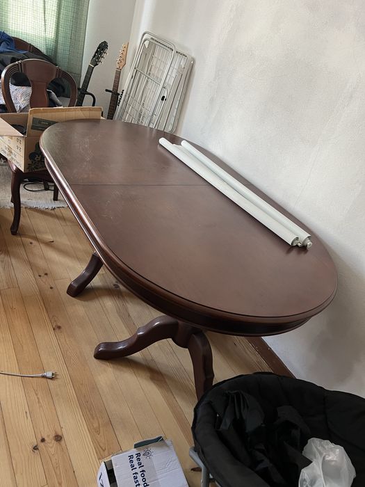 Mobília de Sala de Jantar Clássica em Madeira Maciça
