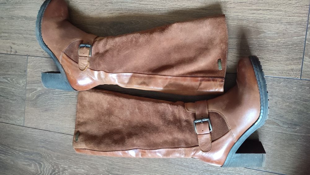 kozaki brązowe Lasocki, skóra, r 36