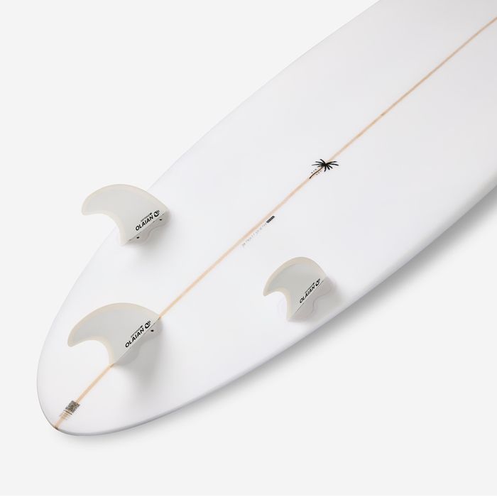 Prancha de surf híbrida em resina 6'4 40L com 3 quilhas - caqui