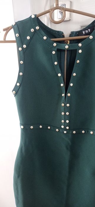 Bandażowa sukienka damska r. M (38) butelkowa zieleń