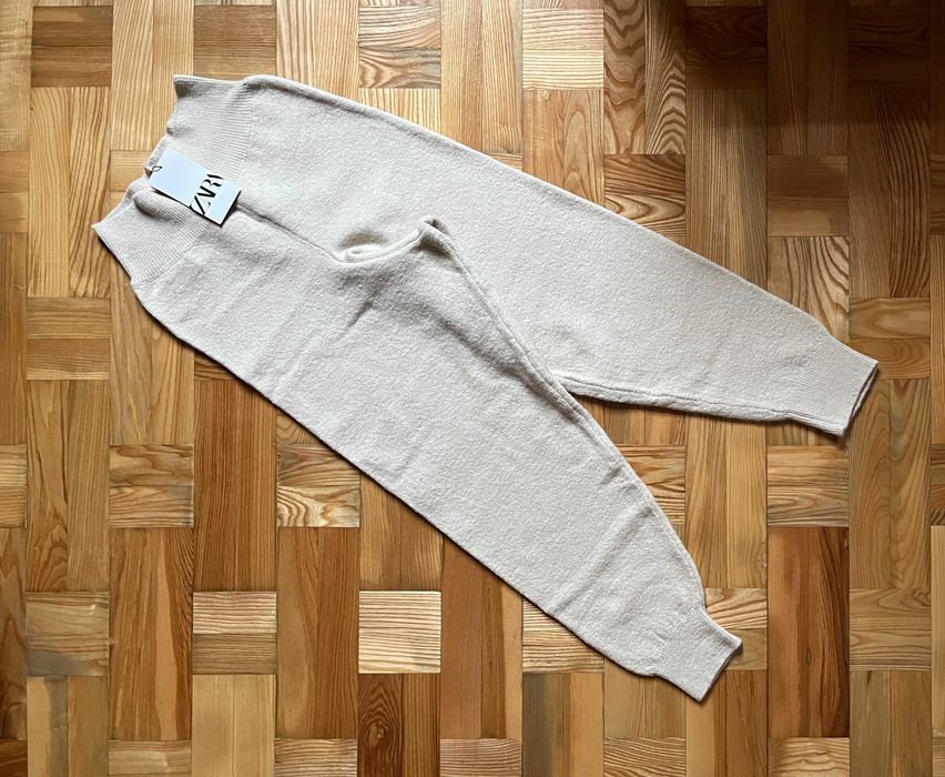 Теплі трикотажні штани Zara з високою посадкою | XL oversize