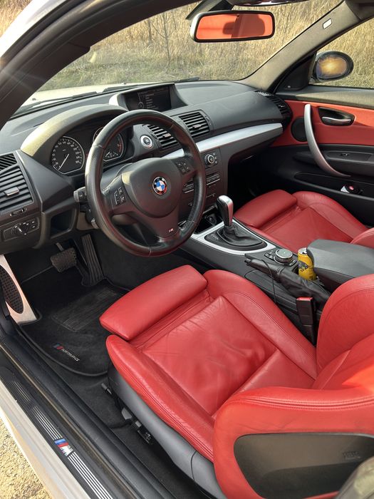 Bmw 120d e82– M-pakiet—CZERWONY ŚRODEK-automat-serwis ASO-Navi-