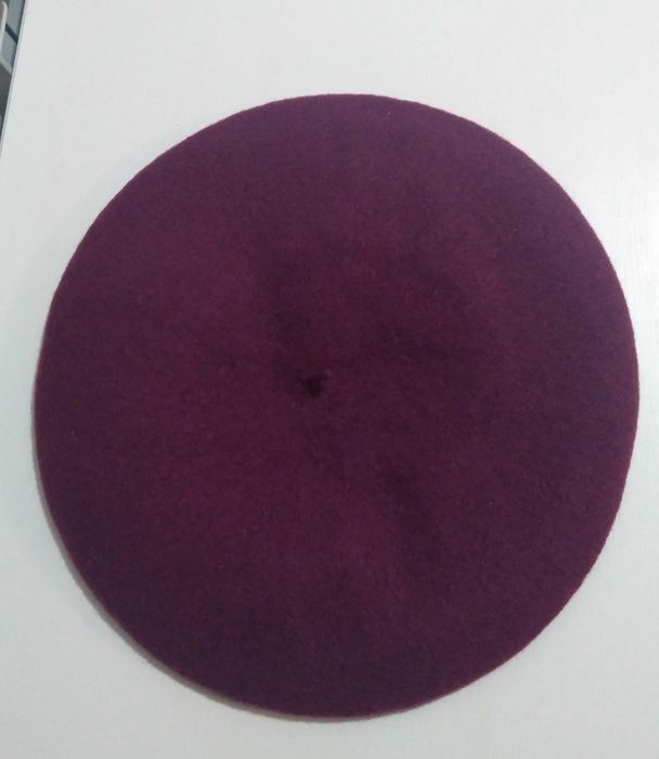 Женский берет Flora Super шерсть валяние 100% цвет марсала