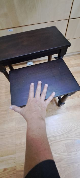 Mesa apoio madeira escura