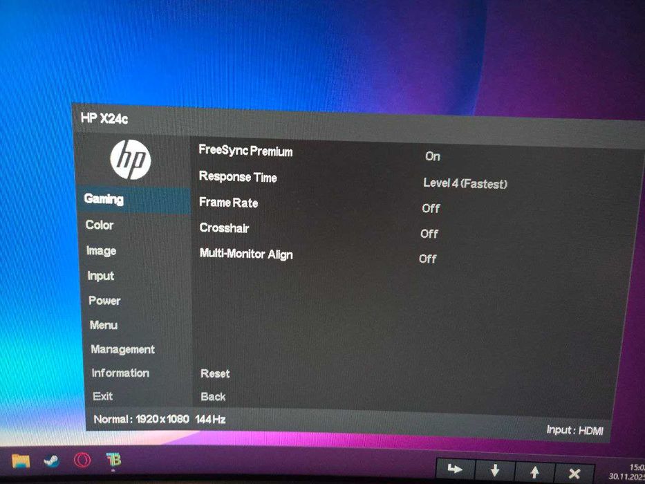Монитор фiрми HP x24c [144 герц] 
1920×1080   (FUll HD)