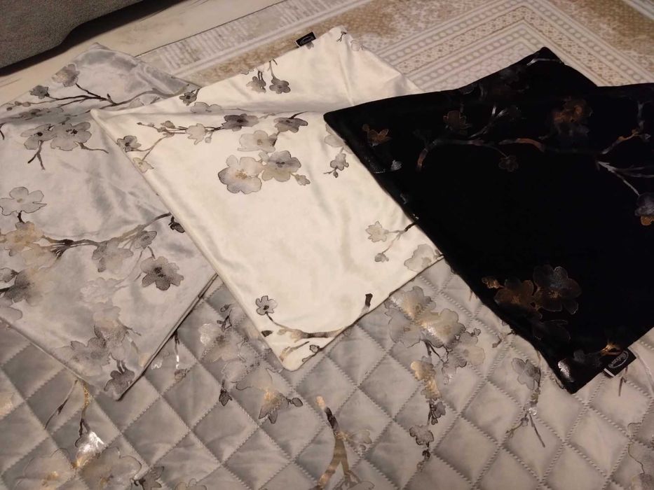 Narzuta 200x220 WELUROWA PIKOWANA w kwiaty BLINK5 + poszewki