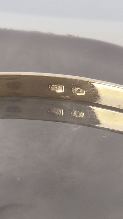 Nowa złota bransoletka bangle sztywna gładka p. 585