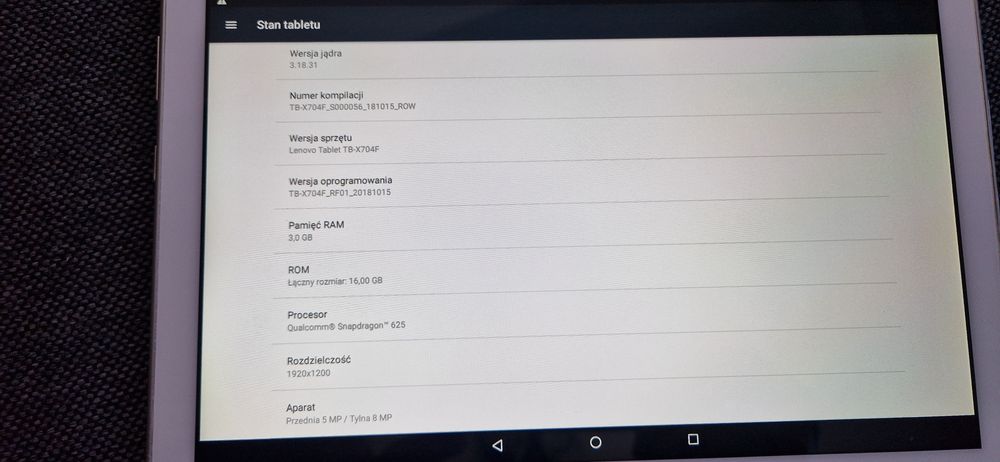 Tablet Lenovo TB-X704F