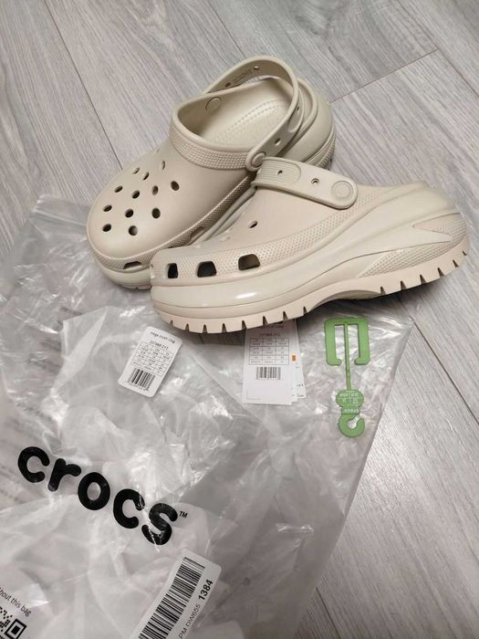 Женские Кроксы на платформе Сабо Crocs Mega Crush W8, W9 Оригінал США