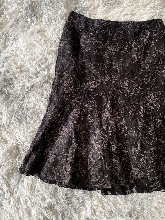 Czarna spódnica do kolan XL 42 vintage retro