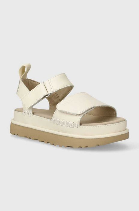 Шкіряні сандалі UGG Goldenstar бежеві на платформі 36 - 37р.