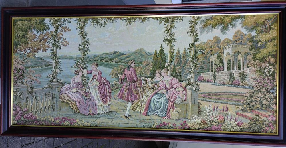Quadro de sala com tapeçaria - Dama e o Lago