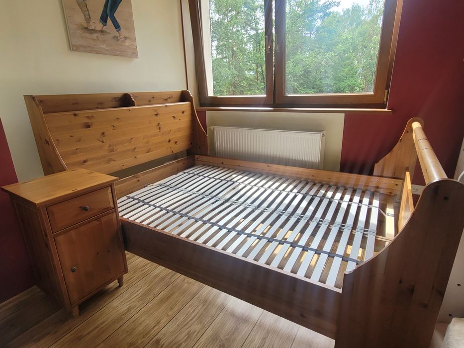 Łożko lite drewno IKEA LEKSVIK 140x200 cm