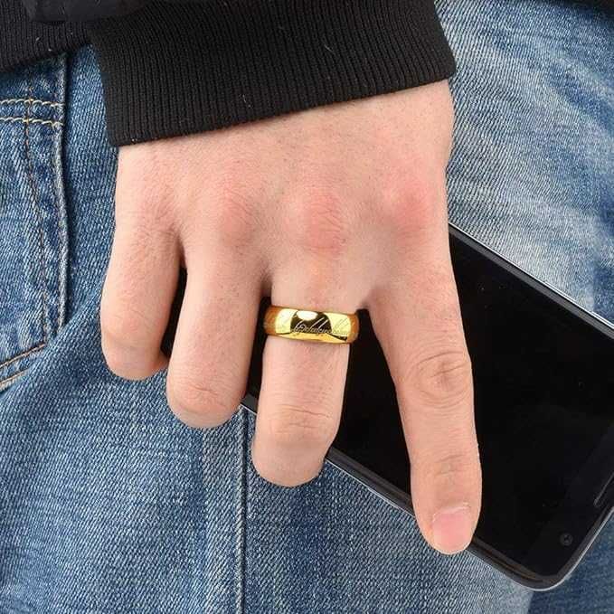 Кольцо Всевластия с люминесцентной гравировкой на языке мордора