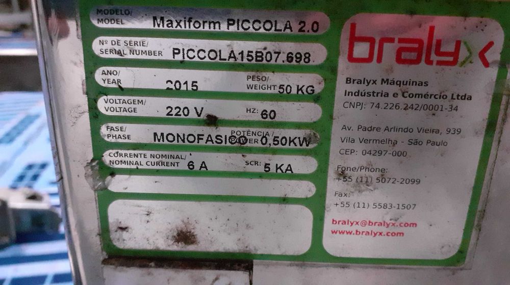 Máquina Produção Salgados Bralyx
