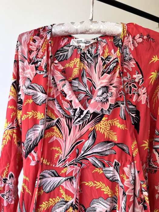 Vestido comprido florido Diane Von Furstenberg