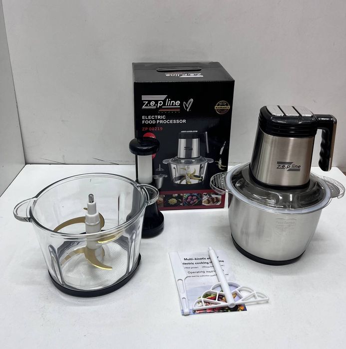 МОЩНЫЙ! Кухонный комбайн 3000Вт, измельчитель, мясорубка, блендер