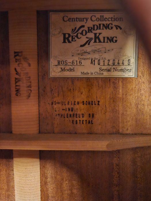 Recording King ROS 616 Mahagoni Gitarre