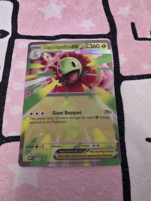 Pokemon karta oryginalna jumbo mega Meganium ex 034