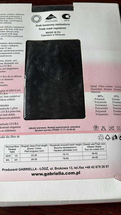 Nr 3 Pończochy samonośne, wzór.