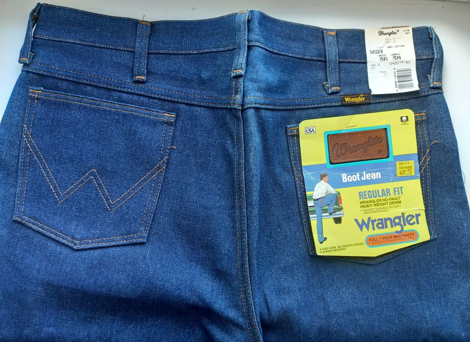 Винтажные американские джинсы WRANGLER W36 L38 Настоящие 945DEN 13