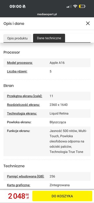 Tablet APPLE iPad 11" 11 gen. 2025, 256 GB , Wi-Fi Niebieski