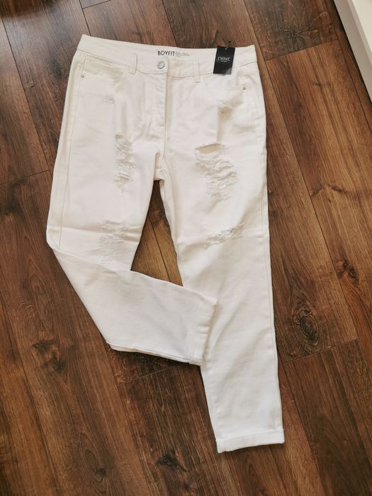 Spodnie dżinsowe jeansowe dżinsy jeansy mom fit L 40 z rozdarciami