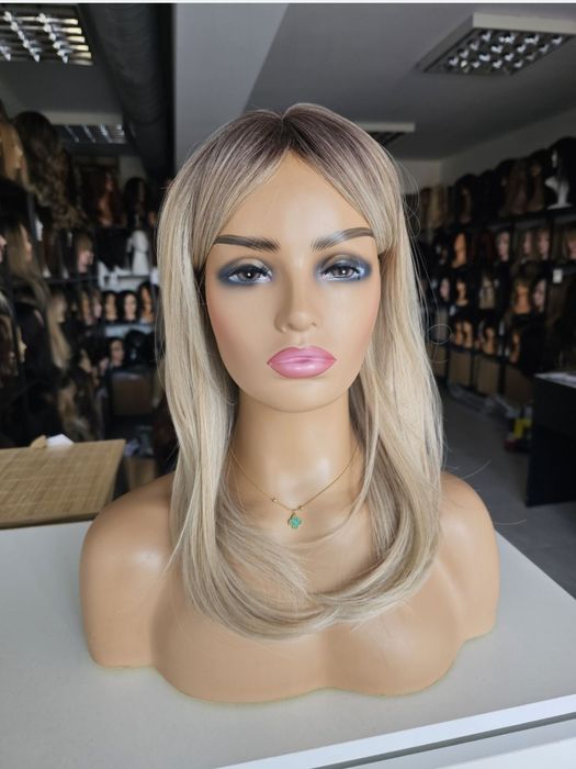 Topper damski naturalny efekt Paros beżowy jasny blond