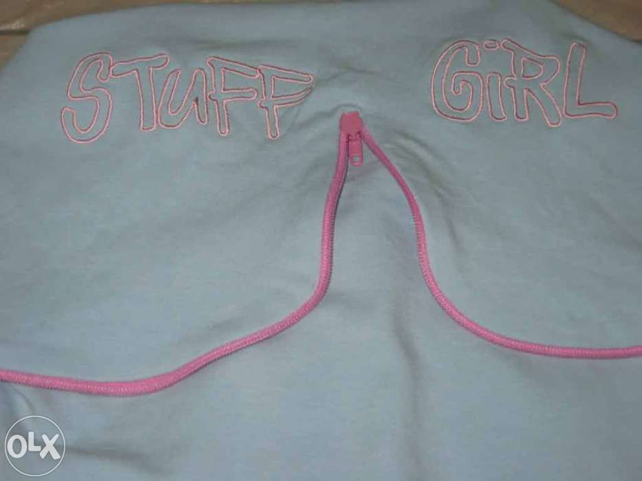 Stock de loja casaco verão stuff girl azul bébé com bordado