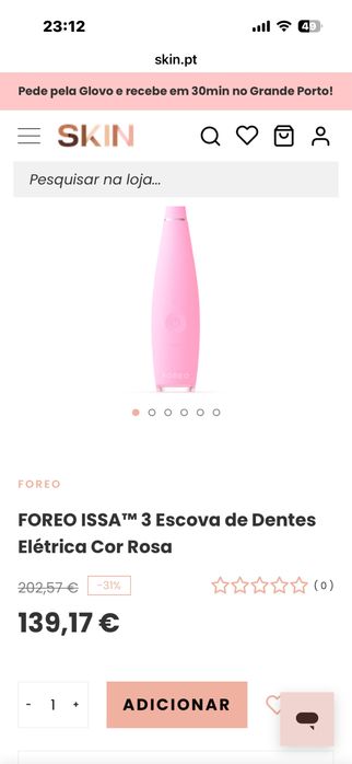 Escova de dentes da Foreo Issa 3, com caixa e carregador original