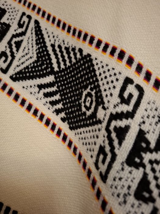 Пончо з комірцем та бахромою, етностиль ,100%вовна